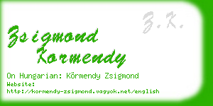 zsigmond kormendy business card